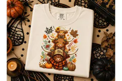 Fall Vibes Highland Cow PNG Tee Design Product Image 2
