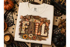 Fall Floral Leopard Bow PNG Sublimation Product Image 2
