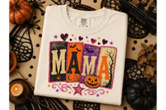 Halloween Mama PNG Sublimation Tee Desig Product Image 2