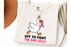 Fight Bad Cells Duck PNG Cancer Tee Product Image 1