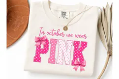 In October We Wear Pink PNG Tee Product Image 1