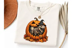 Halloween Dino Skeleton Pumpkin PNG Tee Product Image 3