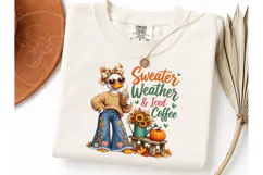 Sweater Weather Iced Coffee Duck PNG Product Image 3