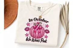 In October We Wear Pink PNG Tee Product Image 1
