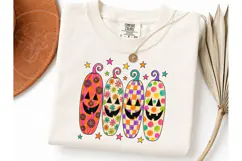 Colorful Halloween Pumpkins PNG Tee Desi Product Image 3