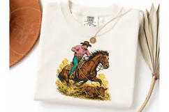 Cowboy Roping Calf Western PNG Tee Product Image 1