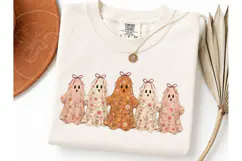 Floral Ghost Coquette Halloween PNG Tee Product Image 1