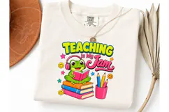 Teaching Is My Jam Frog PNG Tee Product Image 1