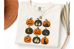 Halloween Pumpkin Grid PNG Shirt Design Product Image 3