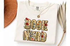 Book Nerd Wildflower PNG Sublimation Tee Product Image 3