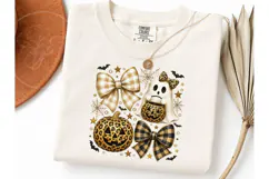 Halloween Ghost Pumpkin Bow PNG Tee Product Image 3