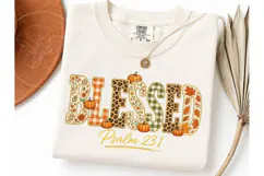 Blessed Fall Pumpkin PNG Sublimation Tee-Blessed Fall Pumpki Product Image 3