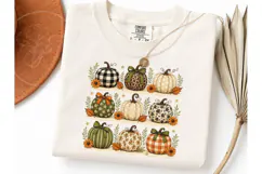 Patterned Pumpkins Fall PNG Shirt Design Product Image 3