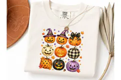 Halloween Pumpkin Grid PNG Shirt Design Product Image 1