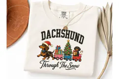 Dachshund Through The Snow PNG Tee Product Image 3