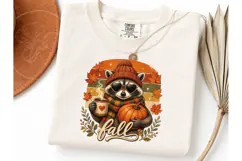 Fall Raccoon Pumpkin PNG Shirt Design Product Image 3