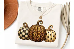 Patterned Pumpkins Halloween PNG Tee Product Image 1