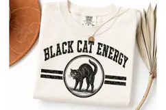 Black Cat Energy Halloween PNG Tee Product Image 3