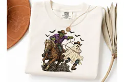 Zombie Cowboy Roping Ghost PNG Tee Product Image 3