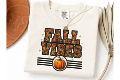 Fall Vibes Pumpkin PNG Sublimation Tee Product Image 3