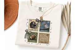 Football Stamp Game Day PNG Tee Design Product Image 3