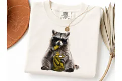 Raccoon Pickle Jar Halloween PNG Tee Product Image 3