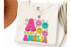 A is for Amelia Smiley Face PNG Shirt Product Image 3