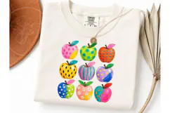 Colorful Apple Collection PNG Shirt Desi Product Image 3