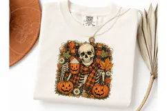 Halloween Skeleton Fall PNG Shirt Design Product Image 3