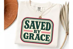 Saved By Grace PNG Christian Tee Design Product Image 3
