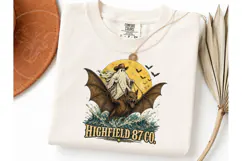 Ghost Cowboy Riding Bat Halloween PNG Product Image 1