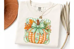 Fall Pumpkin Bow PNG Sublimation Tee Product Image 1