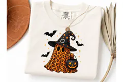 Leopard Ghost Witch Halloween PNG Tee Product Image 1