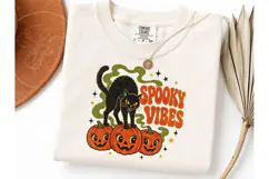 Spooky Vibes Black Cat Halloween PNG Product Image 1
