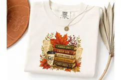 Fall Books Cozy Autumn PNG Shirt Design Product Image 1