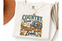 Country Roads Pumpkin Loads PNG Tee Product Image 1