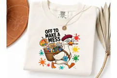 Art Teacher Duck PNG Funny Mess Tee Product Image 3