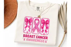 Breast Cancer Awareness Bows PNG Tee Product Image 3