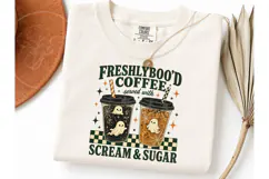 Freshlyboo'd Coffee Halloween PNG Tee Product Image 3