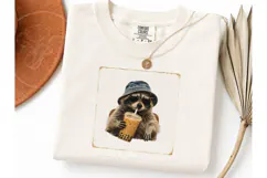 Raccoon Boba Tea PNG Funny Tee Design Product Image 3