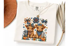Highland Cow Fall Pumpkin PNG Tee Design-Highland Cow Fall P Product Image 3