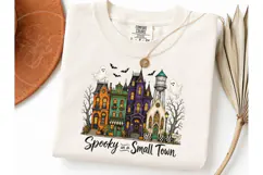 Spooky Small Town Halloween PNG Tee Product Image 3