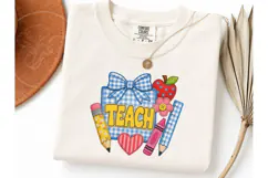 Teach Bow Teacher PNG Sublimation Tee Product Image 3