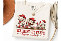 Walking By Faith Elephant PNG Tee Product Image 3