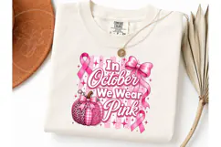In October We Wear Pink PNG Tee Product Image 1