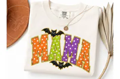 Halloween Mama Bat Polka Dot PNG Tee Product Image 3