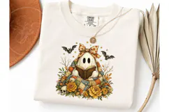 Ghost Reading Book Halloween PNG Tee Product Image 3