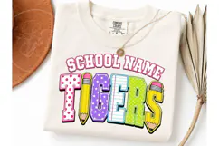 School Tigers Mascot PNG Sublimation Tee Product Image 3