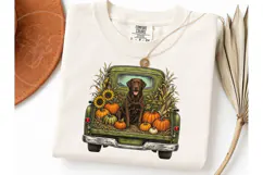 Fall Truck Dog Pumpkin PNG Tee Design Product Image 3