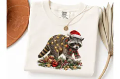 Christmas Raccoon Santa PNG Tee Design Product Image 3